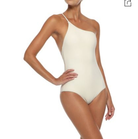 Alix NY One Shoulder Open Back Swimsuit Ivory Small NWT - Picture 1 of 2